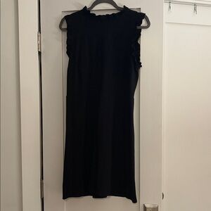 LOFT Black Ruffle Accent Dress